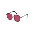 Oversized retro cat-eye metalen zonnebril met zwart spiraalframe en magenta glazen - Zwart frame rode glazen