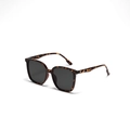 Classic oversized tortoiseshell pattern square sunglasses with dark grey lenses - Tortoiseshell Grey Lens