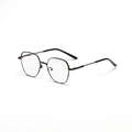 Vintage small square sunglasses for women with matte black metal frame and clear lenses - Black Frame Clear Lens