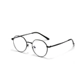 Classic small round black metal frame sunglasses with retro minimalist style and clear lenses - Black Frame Clear Lens