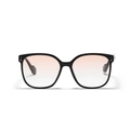 Occhiali da sole squadrati oversize con montatura nera e lenti rosa sfumate - Montatura nera, lente rosa chiaro (C3)