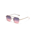 Lunettes de soleil rétro en métal rose doré avec verres dégradés violet rose - Gris Rose