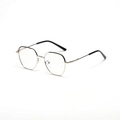 Vintage square black and gold metal sunglasses with elegant thin frame design - Silver Frame Clear Lens