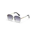 Frameless square sunglasses with purple gradient lenses and gold diamond-set metal frames - Gradient Grey