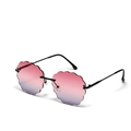 Frameless cloud shaped sunglasses with pink gradient lenses and wave scalloped edges - Purple Pink