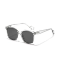 Occhiali da sole quadrati oversize con montatura trasparente e lenti grigio scuro - Montatura grigia, lente grigia (C4)