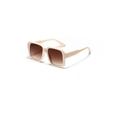 Occhiali da sole quadrati oversize color crema con lenti sfumate marroni in stile retrò - Montatura Beige Lente Tè