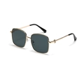 Fashionable oversized square gold metal frame sunglasses with dark grey lenses - Gold Frame Grey Lens