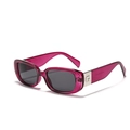 Retro square magenta transparent sunglasses with dark lenses and silver side detail - Cherry Red