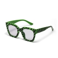 Gafas de sol cuadradas con estampado de cebra verde y negro y montura vintage - Raya Verde