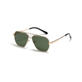Classic aviator sunglasses with gold metal frame and dark green lenses for men and women - Gold Frame Dark Green Lenses