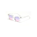 Occhiali da sole quadrati chic con lenti sfumate viola e montatura in plastica spessa - Blu-Rosa Trasparente