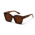 Gafas de sol retro cuadradas de gran tamaño con montura de carey y lentes marrones - Carey Lente Té