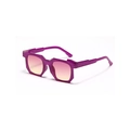Occhiali da sole esagonali viola glitterati con lenti sfumate rosso-giallo da donna - Viola