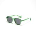 Stylish oversized square sunglasses featuring a translucent grass green frame and grey lenses - Green Frame Light Grey Lens