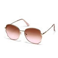 Chic butterfly metal frame sunglasses with gradient lenses and stylish wavy edges - Tea Pink