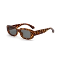 Lunettes de soleil rétro carrées en écaille de tortue avec verres gris pour femmes - Écaille/Verres Vert Foncé
