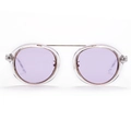 Gafas de sol redondas retro con lentes moradas y montura transparente para hombre y mujer - Morado