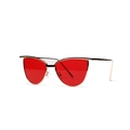 Kleine goldene Metall-Sonnenbrille mit lebendigen roten Meerestönung-Gläsern - Rot