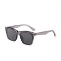Square oversized tortoiseshell sunglasses with grey lenses and rivet details - Smoke Gray