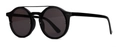 Retro double-bridge sunglasses with black round frames and dark lenses for men and women - Bright Black