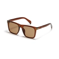 Retro square oversized sunglasses with brown transparent frame and light brown lenses - Transparent Tea