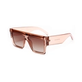 Classic amber tortoiseshell oversized square sunglasses with gradient brown lenses - Retro Tea