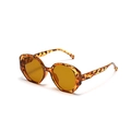 Occhiali da sole vintage poligonali con montatura tartarugata e lenti ambrate da donna - Tortoise
