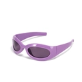 Occhiali da sole Y2K oversize con montatura viola e lenti polarizzate grigio scuro - Viola