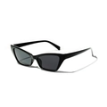 Vintage cat eye sunglasses for women with thick black frames and dark grey lenses - Bright Black / Gray