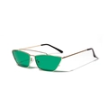 Lunettes de soleil carrées modernes avec monture dorée et verres verts transparents - Vert foncé