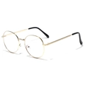 Gafas redondas vintage de metal dorado con patillas texturizadas y terminales negros - Dorado