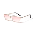 Occhiali da sole chic in metallo oro con lenti sfumate rosa e design vintage a doppio ponte - Rosa
