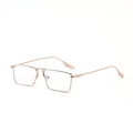 Minimalist square gold metal frame glasses with clear lenses - Gold Clear