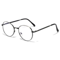 Gafas redondas retro de metal en bronce con patillas grabadas para un estilo vintage - Color Gunmetal