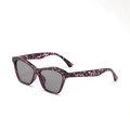 Gafas de sol carey moradas con montura ancha irregular y cristales grises oscuros - Carey púrpura