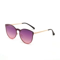 Frameless cat-eye sunglasses with purple gradient lenses and gold metal temples - Gradient Purple