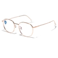 Occhiali anti luce blu con montatura rotonda TR90 in metallo oro rosa e filtri UV400 - Rosa
