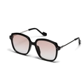 Fashion square sunglasses with black frame and pink purple gradient lenses - Black Frame Pink Gradient Lens