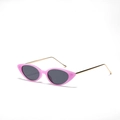 Lunettes de soleil œil de chat roses avec branches dorées et verres gris foncé - Violet