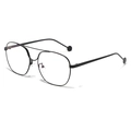 Montatura per occhiali aviator in metallo nero con doppio ponte dallo stile vintage - Nero