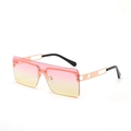 Occhiali da sole squadrati senza montatura con lenti sfumate rosa-giallo e montatura oro - Sfumatura Rosa Giallo