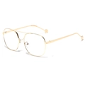 Occhiali da pilota retrò a doppio ponte in metallo con montatura dorata stile vintage - Oro