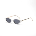 Lunettes de soleil œil de chat blanches avec branches en métal doré pour femmes - Blanc