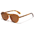 Classic tortoise shell aviator sunglasses with brown lenses in a retro oversized frame - Tortoise
