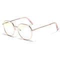 Lunettes de soleil métalliques losange or rose tendance pour hommes et femmes sur blanc - Dégradé Jaune