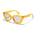 Occhiali da sole cat-eye arancioni trasparenti con lenti grigie in stile retrò vintage Y2K - Giallo Limone