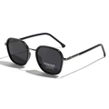 Classic TR90 polarized sunglasses with black square frame and UV400 protection lenses - Matte Black