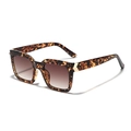 Square tortoise sunglasses with brown gradient lenses and gold metal temple detail - Tortoise