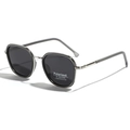 Gafas de sol polarizadas cuadradas TR90 con protección UV400 y montura gris clásica - Gris ahumado